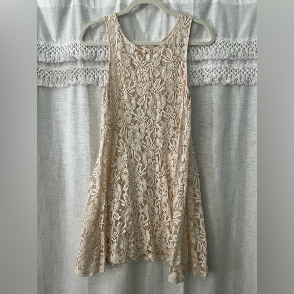Vintage Free People Lace Overlay Mini Dress